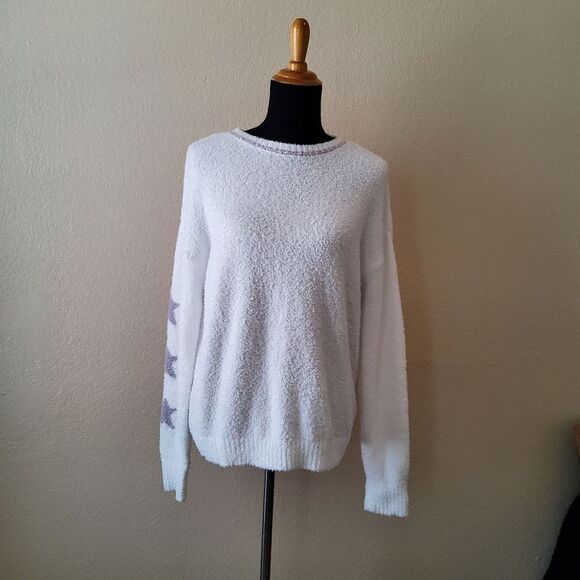 Hello Nite Plush Pullover Cozy Super Soft Crewneck Loungwear Sweater M White New - Picture 3 of 8